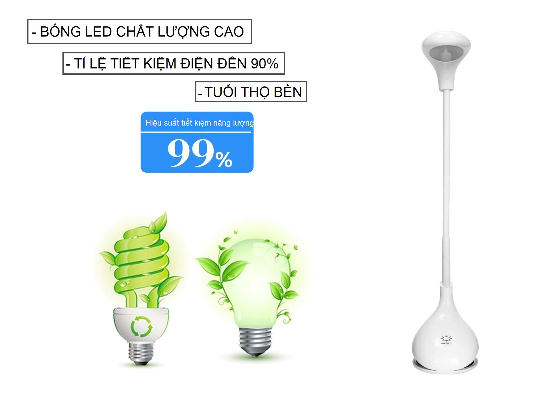 Đèn đọc sách di động kẹp bàn tiết kiệm pin MINIGOOD- EM076