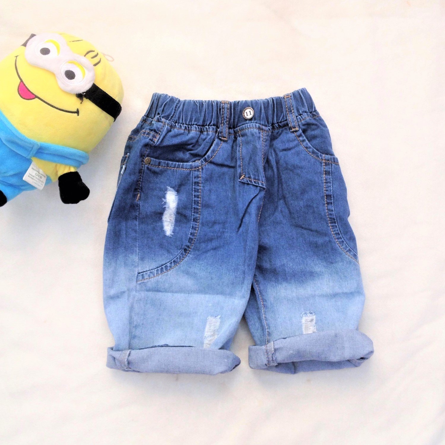 Q00002816 Quần Jean lửng bé trai đẹp, dáng ôm body, co giãn tốt, từ 4-8 tuổi