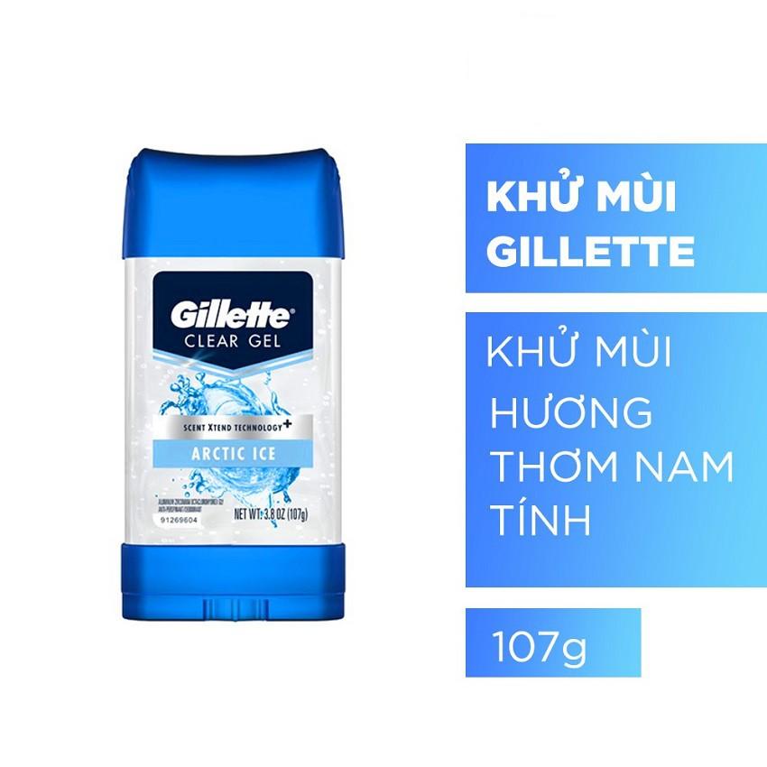 Lăn Khử Mùi Gillette Dạng Gel Arctic Ice Clear Gel 107g - Hàng USA - Actic Ice