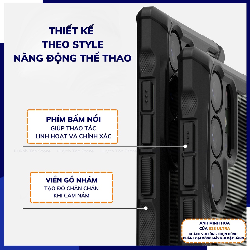 Ốp lưng s23 ultra s23 plus RINGKE chính hãng trong suốt chống sốc FUSION X chống ố vàng phụ kiện điện thoại huỳnh tân store - Hàng nhập khẩu