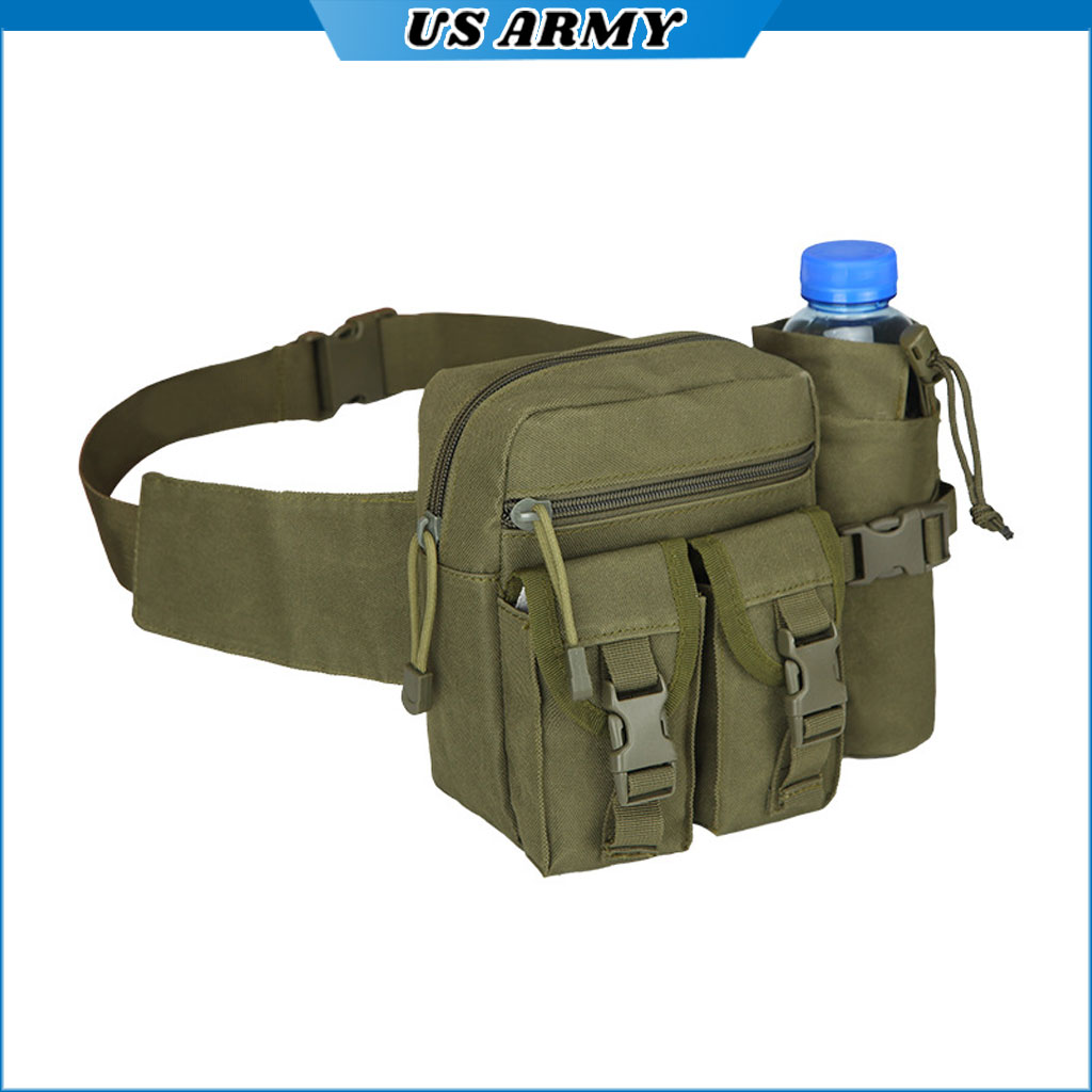 Túi Đeo Chéo Nam Thể Thao Us Army, Túi Đeo Bao Tử Đeo Bụng Lính Mỹ Phong Cách Chất Vải Kaki Cao Cấp Chồng Nước Nhẹ - Hàng Chính Hãng - Màu Xanh