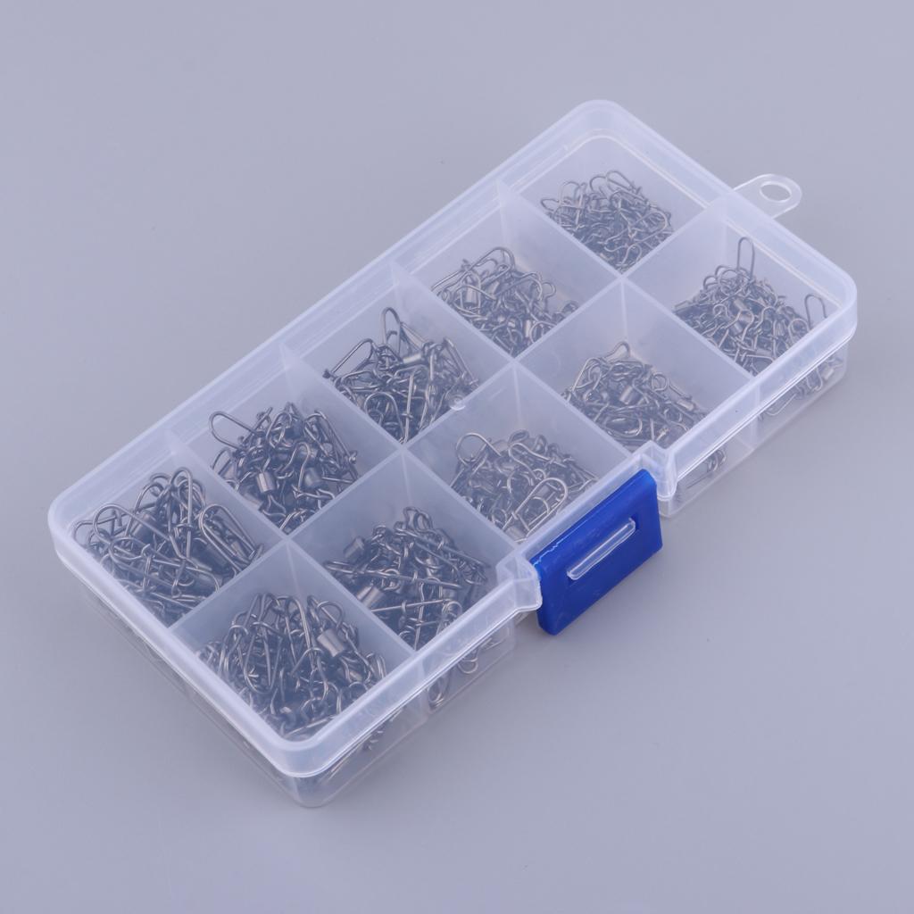 220pcs Fishing Ball Bearing Rolling Swivels with Duolock Snaps Connector