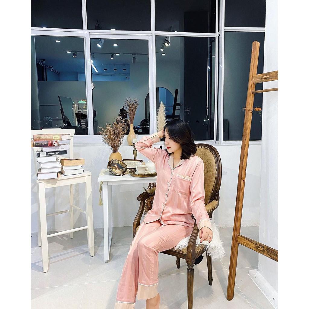 - Set Pijama Lụa Gấm Dài Cao Cấp - Mã L214