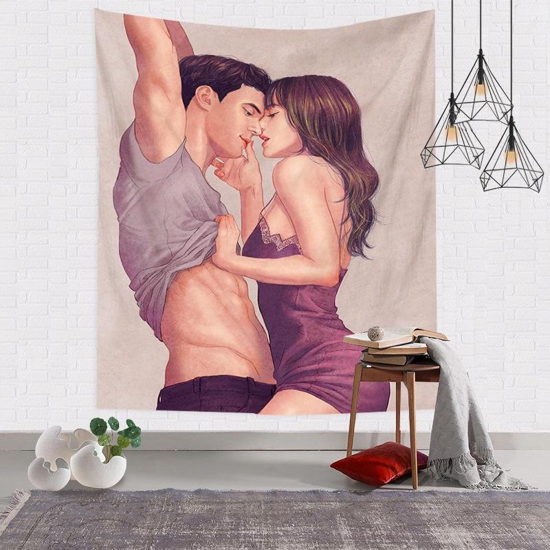 COMBO 5 Thảm treo tường Decor phòng ngủ vintage, vải treo tường sexy