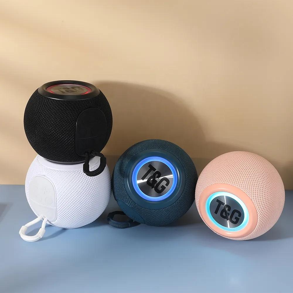 TG337 Loa di động Bluetooth không dây Loa ngoài trời chống thấm nước Dây buộc Loa siêu trầm vòm âm thanh nổi 3D đầy màu sắc Đài phát thanh Màu sắc: Đen