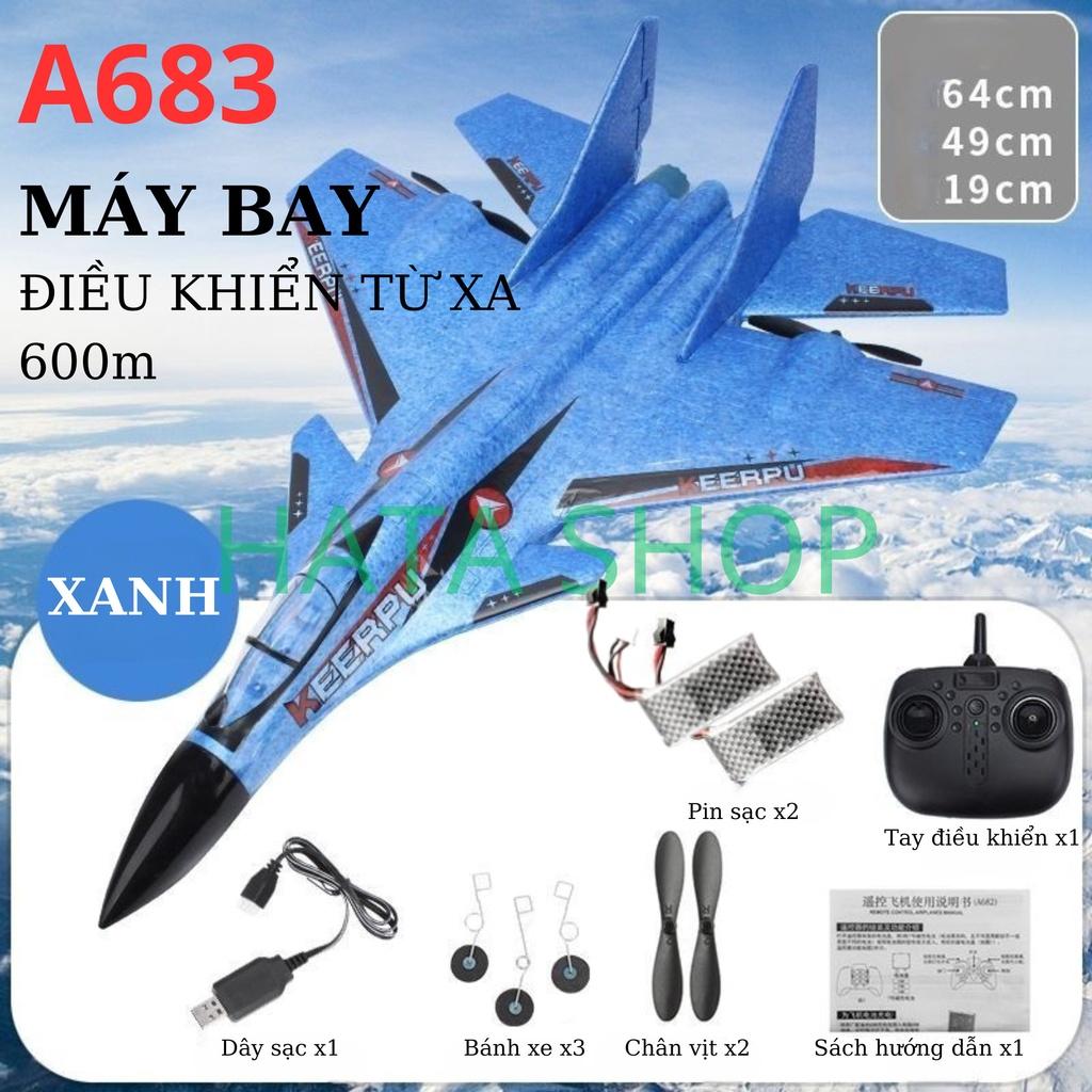 Máy Bay Điều Khiển Từ Xa A683 Pro Bản 2 Pin Sạc Bay Xa 800m Size Lớn 64cm Đồ Chơi Máy Bay Chiến Đấu Không Người Lái