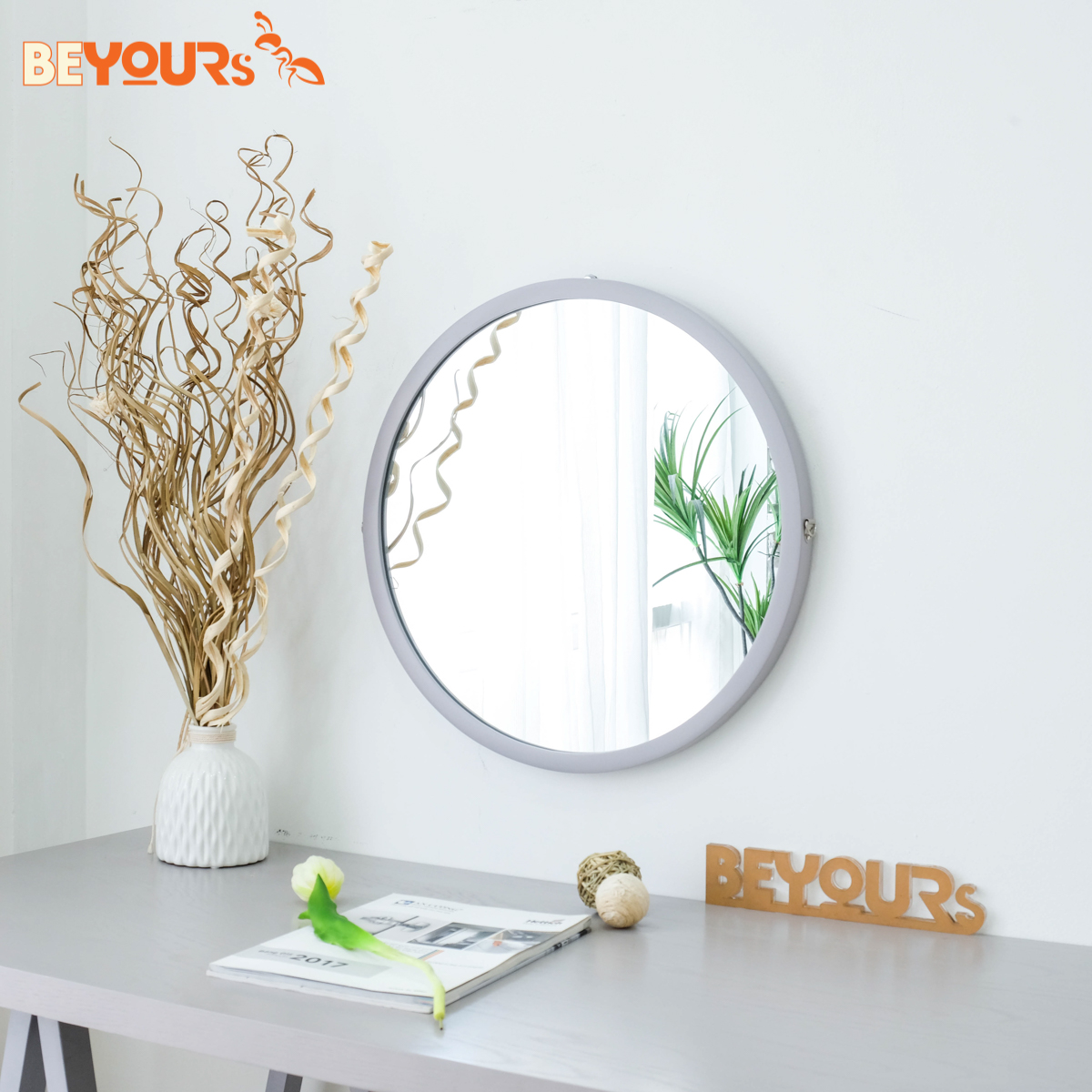 Gương Tròn Soi Treo Tường BEYOURs Khung Gỗ Decor - Mia-Circle-Mirror Trang Điểm - Nội Thất Phòng Khách, Phòng Ngủ