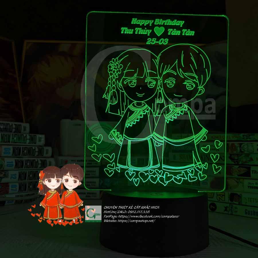 Đèn Ngủ Led 3D Ấn Tượng - Đèn Trang Trí Phòng Ngủ Type 10 LED0110 16 MÀU TUỲ CHỈNH