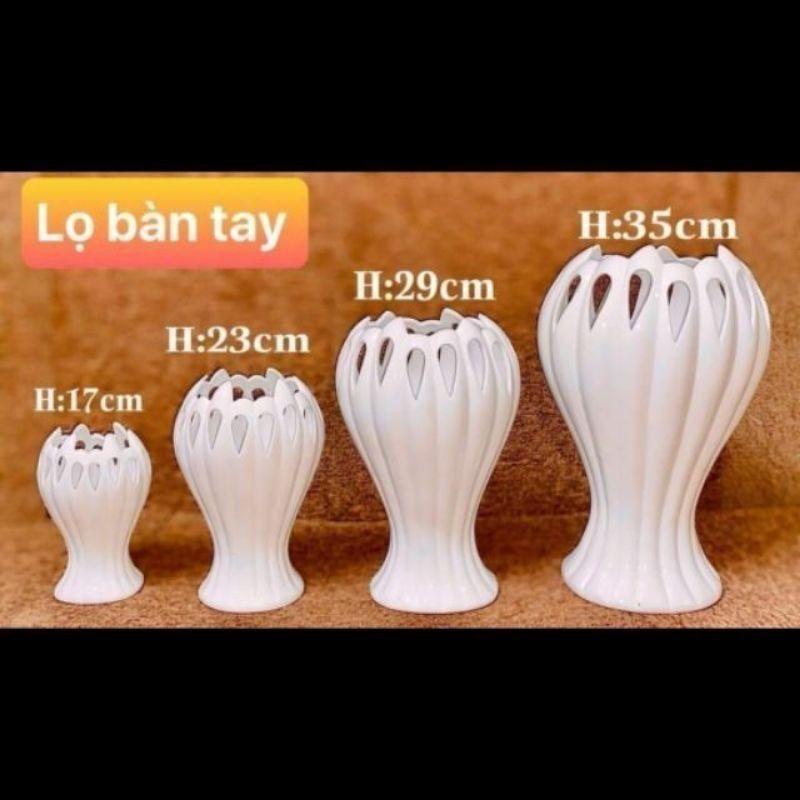 Lọ hoa bàn tay phật cao 28cm. Hàng sứ Bát Tràng