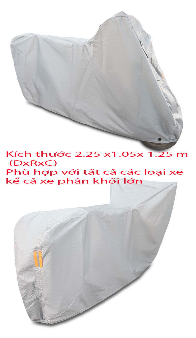 Bạt trùm xe máy, áo trùm xe vải dù  2 lớp cao cấp kích thước (DxRxC) 225 x 105 x 125cm che vừa vặn tất cả các loại xe máy