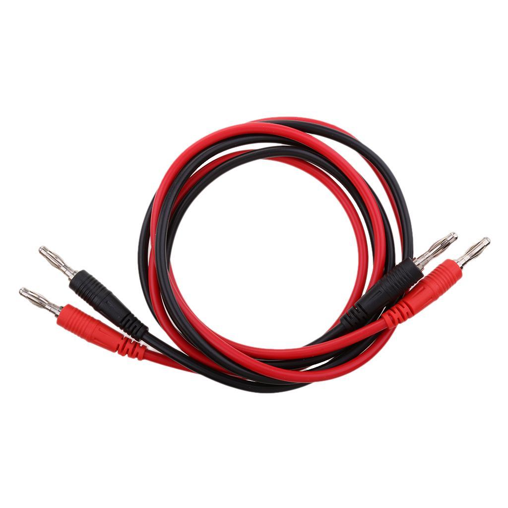 8 Pieces 1m 4mm Silicone Banana Plug to Stackable Banana Plug Test Cable Lead for Multimeter