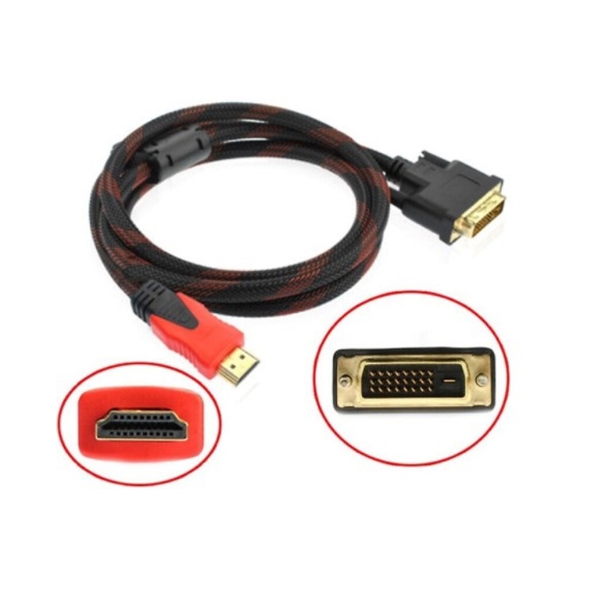 Cáp chuyển đổi HDMI To DVI 1.5m bọc lưới siêu bền - JL