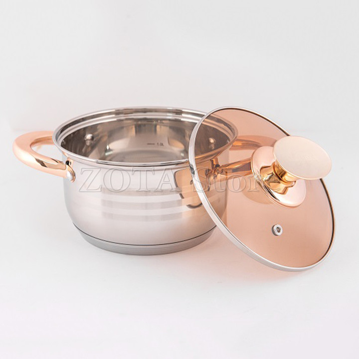 Bộ Nồi Đức 6 Món 12 chi tiết - Bộ Nồi Inox 5 Đáy Dùng Cho Mọi Loại Bếp