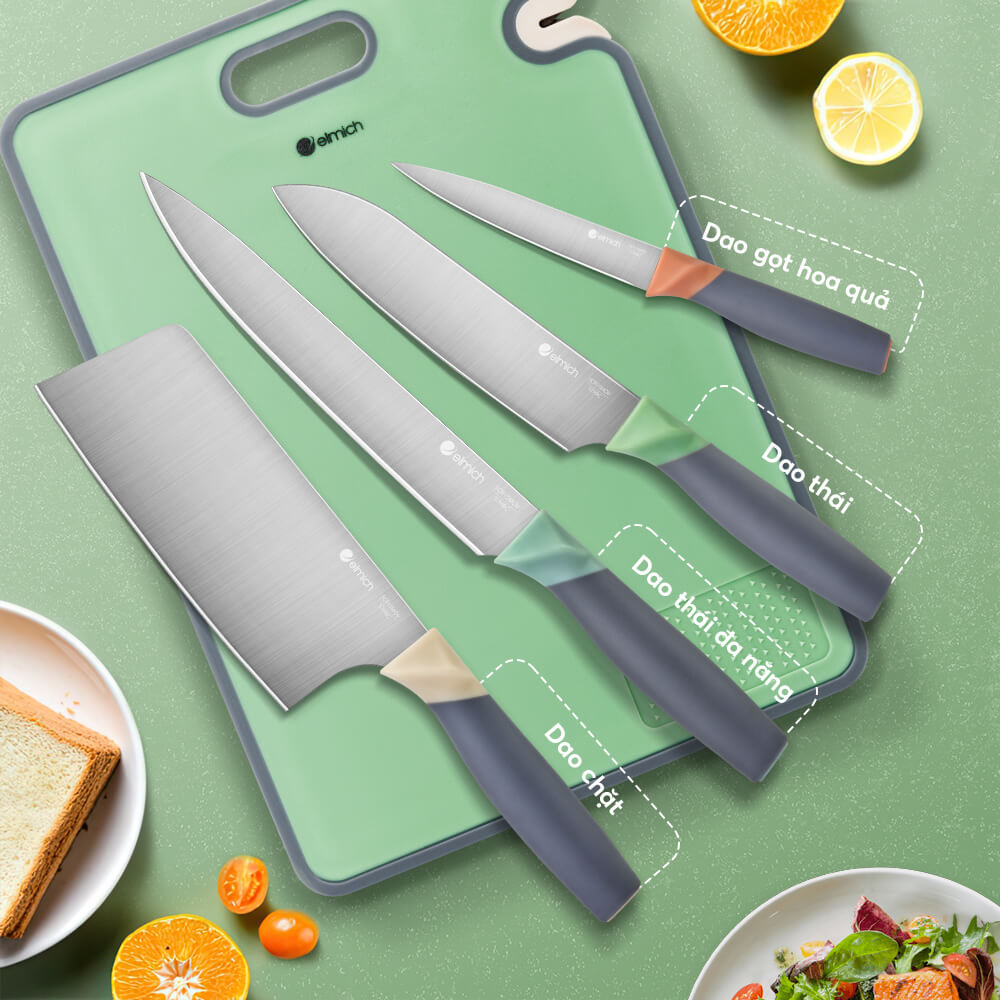 Dao Gọt Hoa Quả Elmich Diamond EL8405, Hàng Chính Hãng, Cán Chống Trượt, Chuôi Dao Chắc - JoyMall