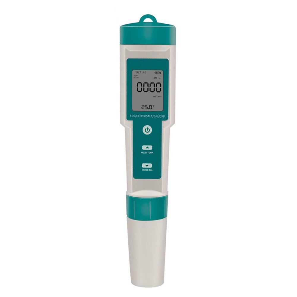 Multifunctional Digital 7 in 1 Water Quality Tester Portable High Accurancy Water Quality Test Pen Water Quality Measurement Tool Water PH/TDS/EC/Salinity/ORP/S.G/Temperature Measuring