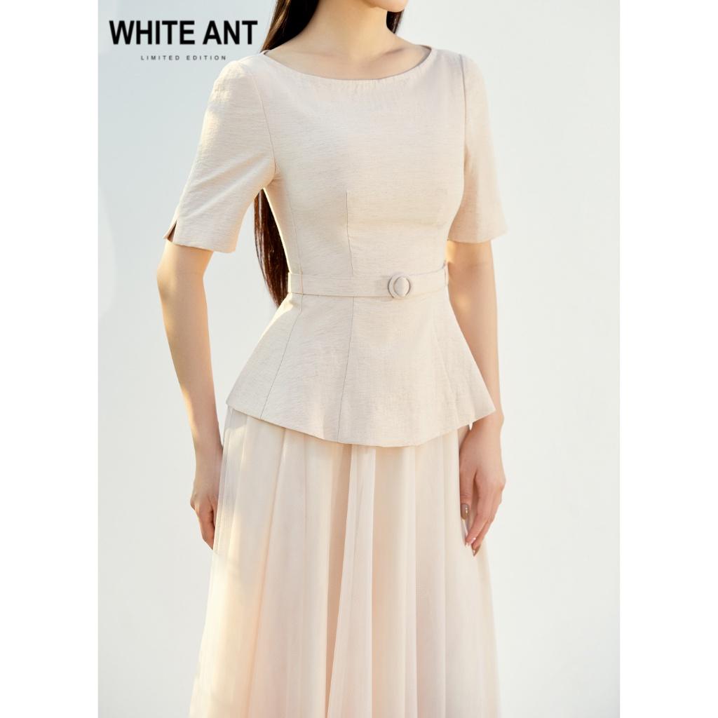 Áo Peplum Nữ WHITE ANT JORDAN PEPLUM SHIRT Thiết Kế Cổ Thuyền Sang Trọng, Chiết Eo Siêu Tôn Dáng 170300177