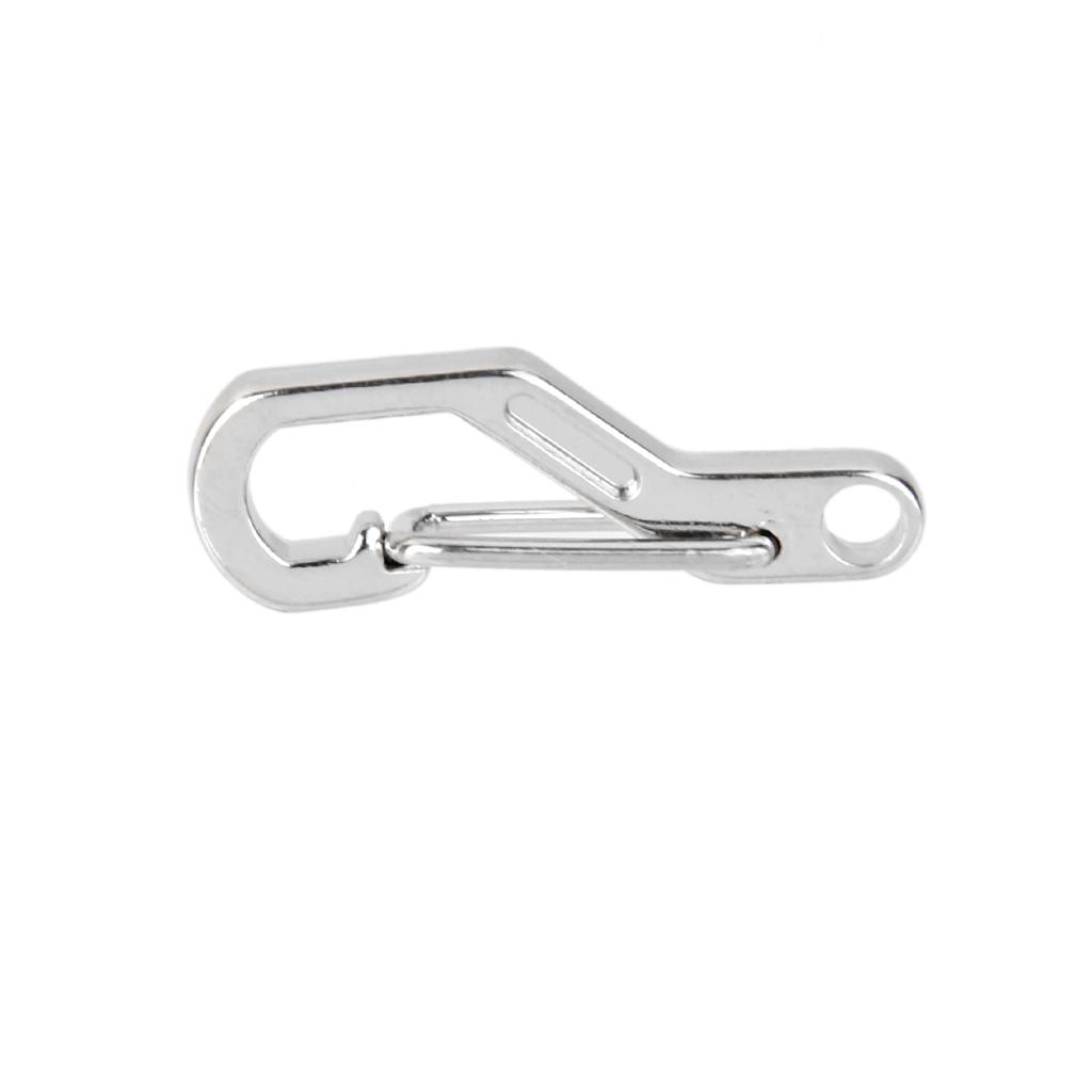 5pcs D Ring Climbing Hanging Buckle Snap Keychain Carabiners - Silver