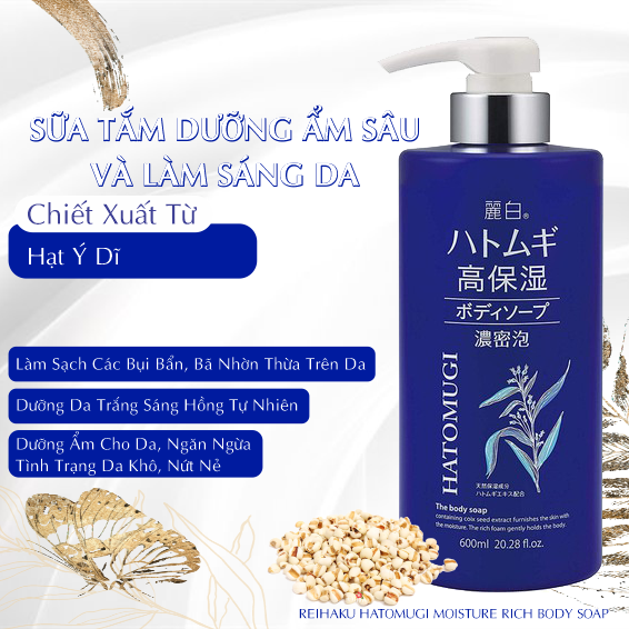 Sữa Tắm Hatomugi Trắng Sáng Da Từ Hạt Ý Dĩ (Combo Chai 800mL Và Set 24ML)