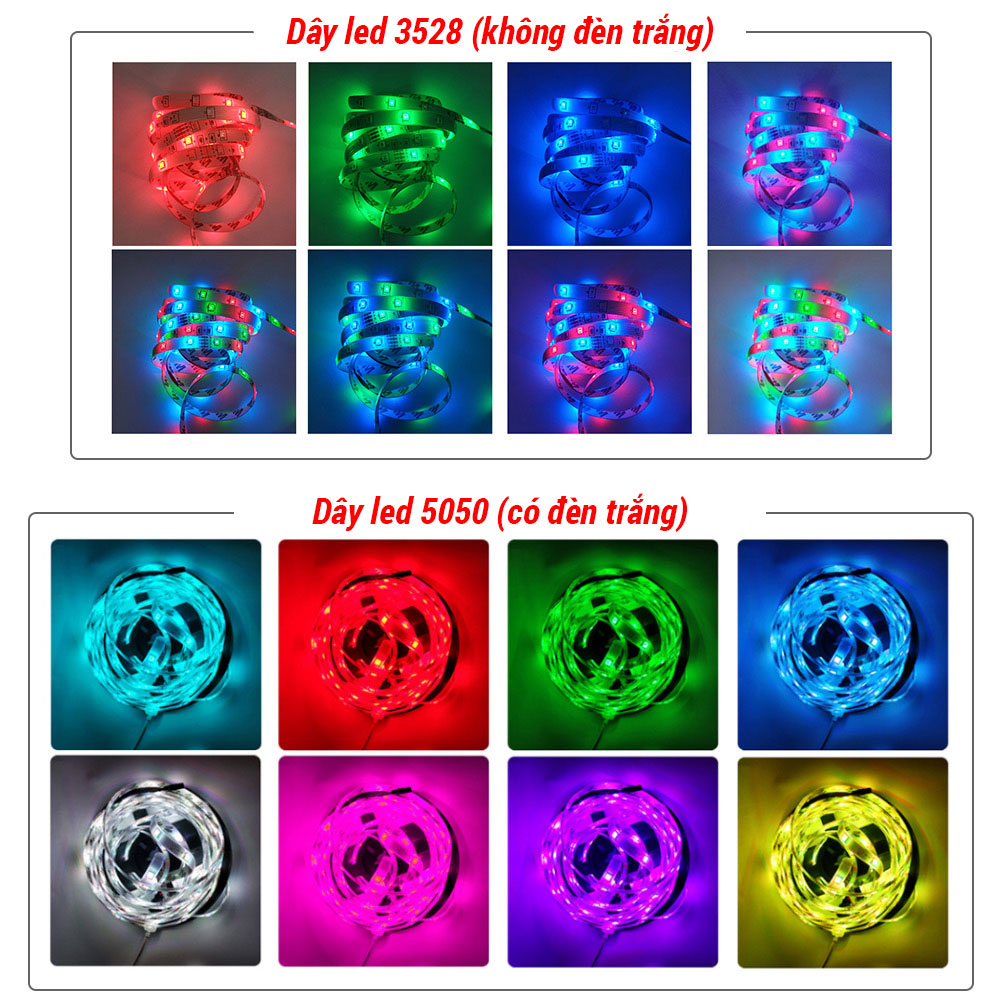 Cuộn 5M Dây Đèn LED RGB 3528 / 5050 12V