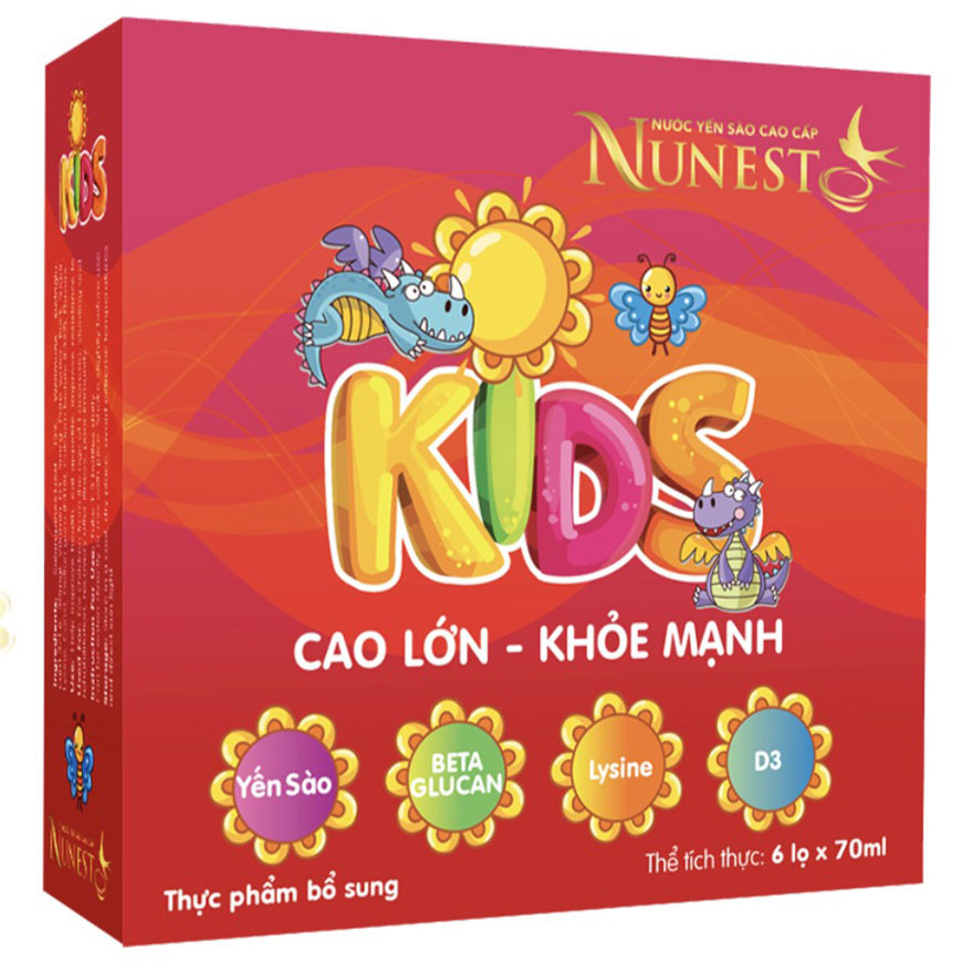 Lốc nước yến cho bé  Nunest Kid (6 lọ x 70ml)