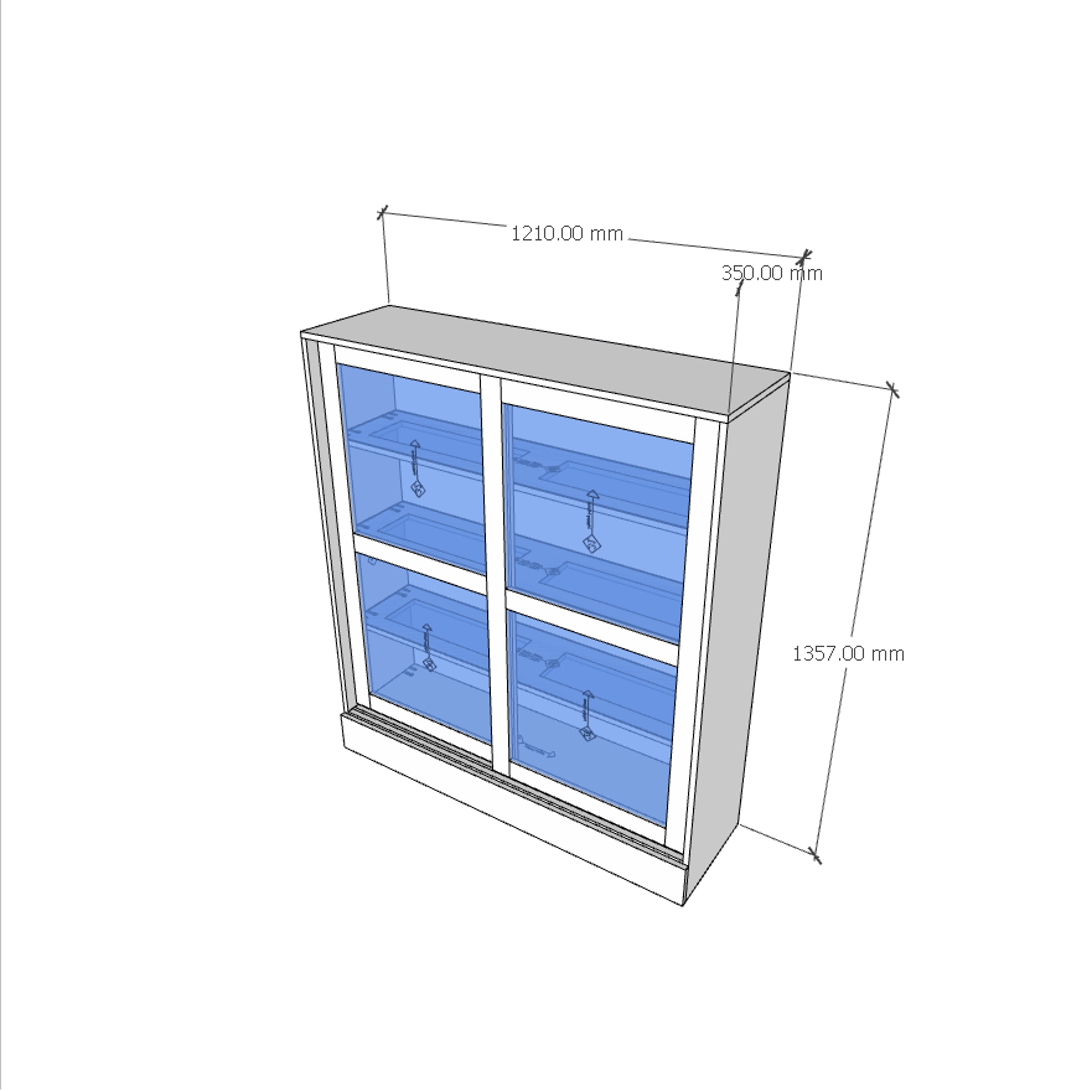 [Happy Home Furniture] SCANDINA, Tủ đựng đồ cửa kính 2 cánh lùa, 120cm x 35cm x 136cm ( DxRxC), TCL_025