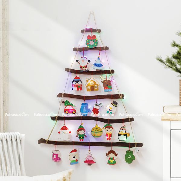 Dây Treo Hình Gỗ Cây Thông Trang Trí Giáng Sinh - Bách Mộc - Set 5
