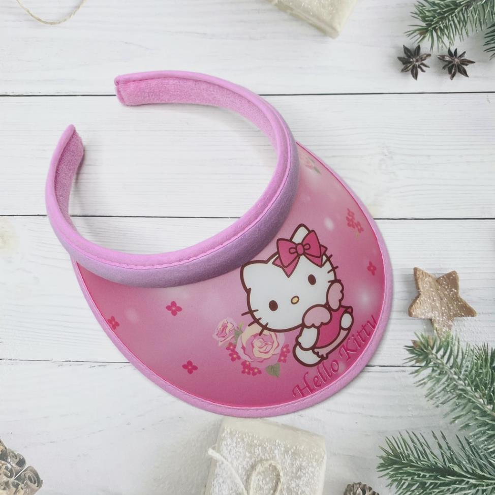 Mũ nửa đầu, nón đi biển cho bé in hình mèo hello kitty đáng yêu, cực sành điệu