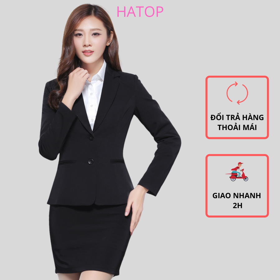 Áo vest nữ tay dài cao cấp màu đen vải tuyết mưa loại 1 AVDD401