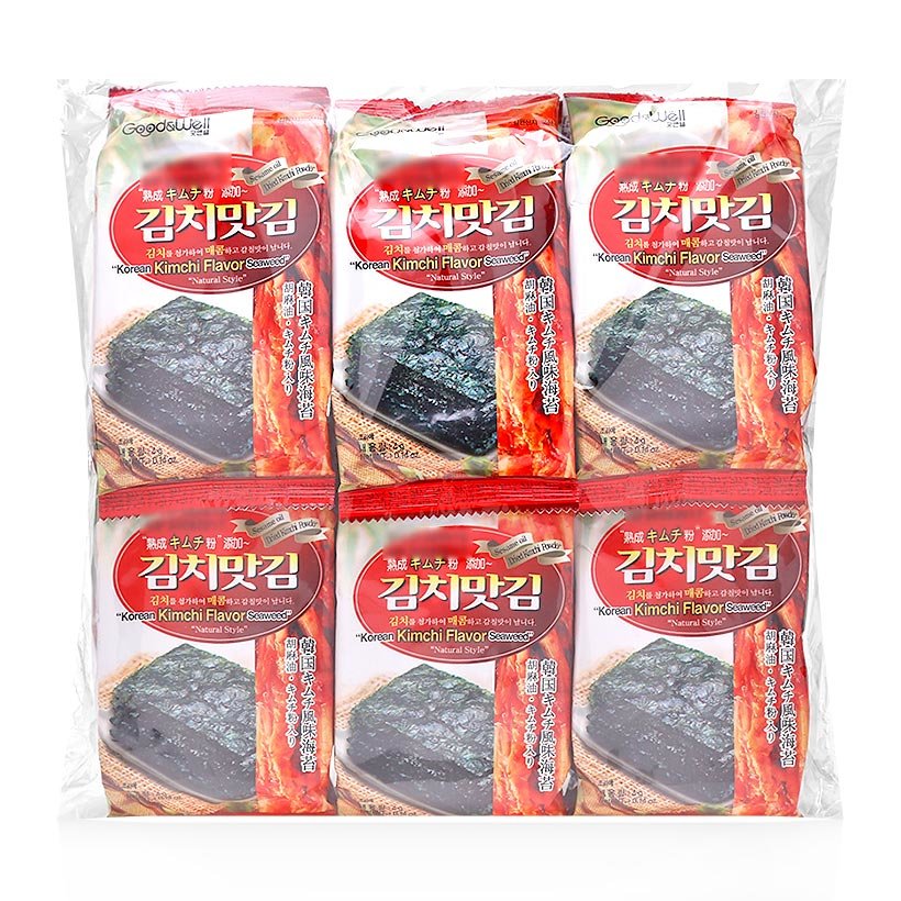 Mua 02 tặng 01 - Rong biển giòn snack vị kim chi cay muối tre Good&amp;Well (1 LỐC 12)