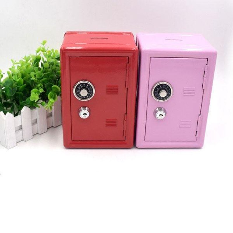 Két Sắt Mini Đựng Tiền Hộp Đựng Trang Sức Kim Loại Có Khóa 18x12x10cm Chống Cháy Nhỏ Gọn Tiện Lợi