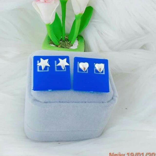 Bông tai nụ tim/nụ sao bạc