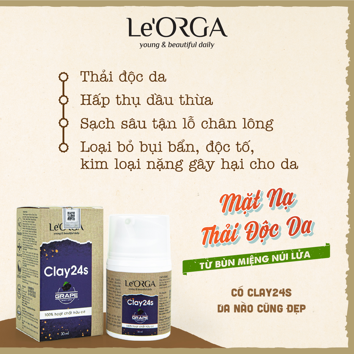 Mặt nạ đất sét - Le'Orga CLAY24s 30ml