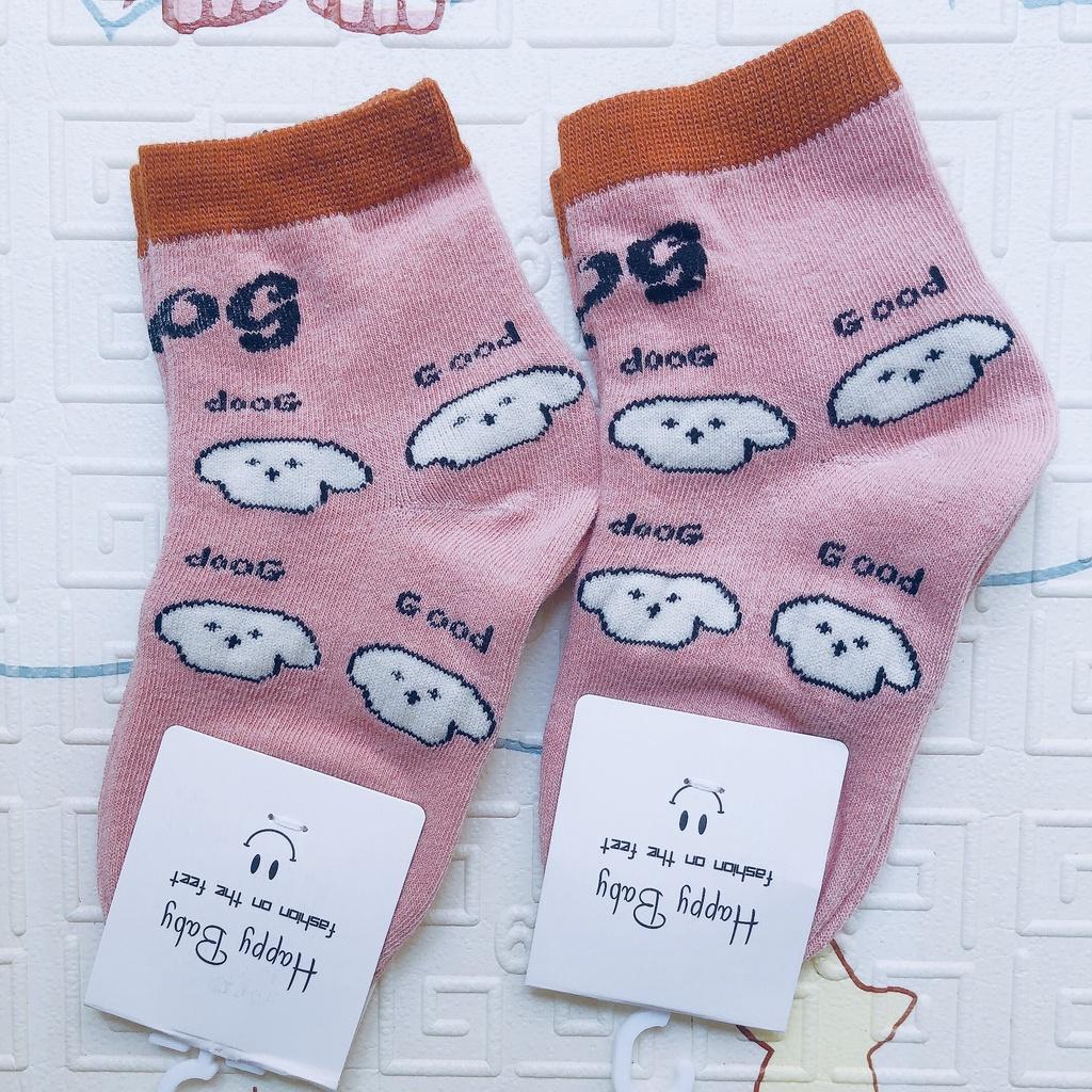 Tất trẻ em cổ thấp, Set 5 đôi tất trẻ em chất liệu cotton, Happy Baby mềm mại thoáng khí cho bé từ 1-4 tuổi