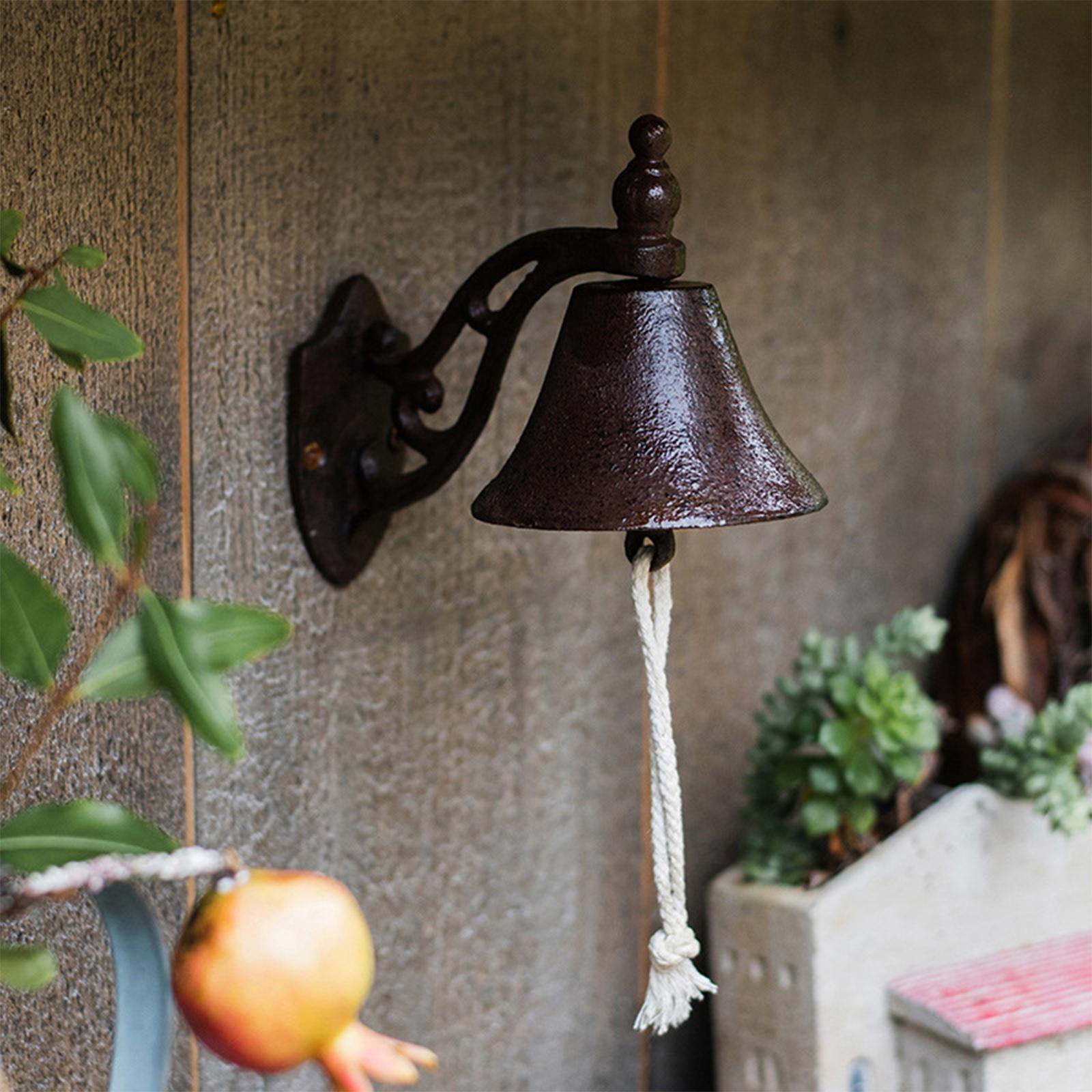Cast Iron  Entry Door Bell Wall Mounted Retro Dinner Bell Wall Hanging Decor for Outside Farm Home Decoration