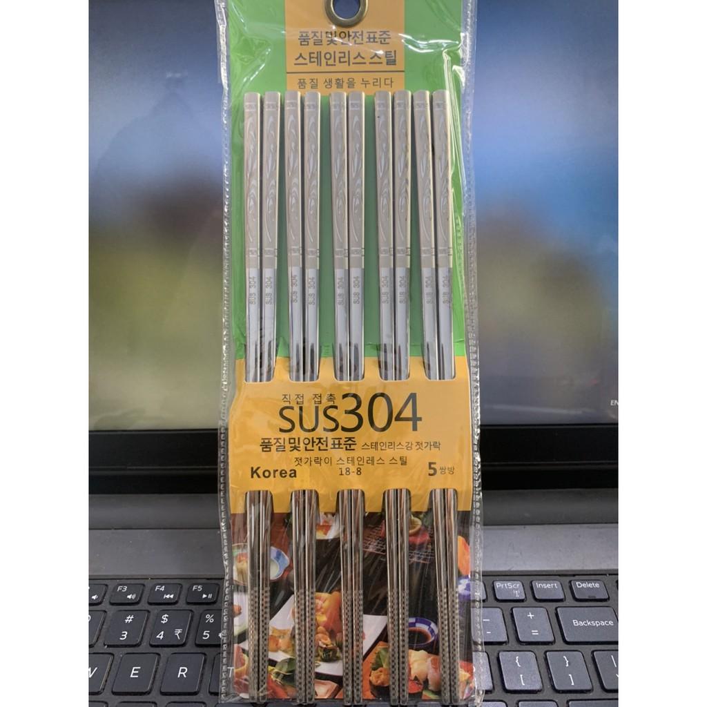 Đũa inox 304 hàn quốc chống trơn trượt cao cấp Malicook