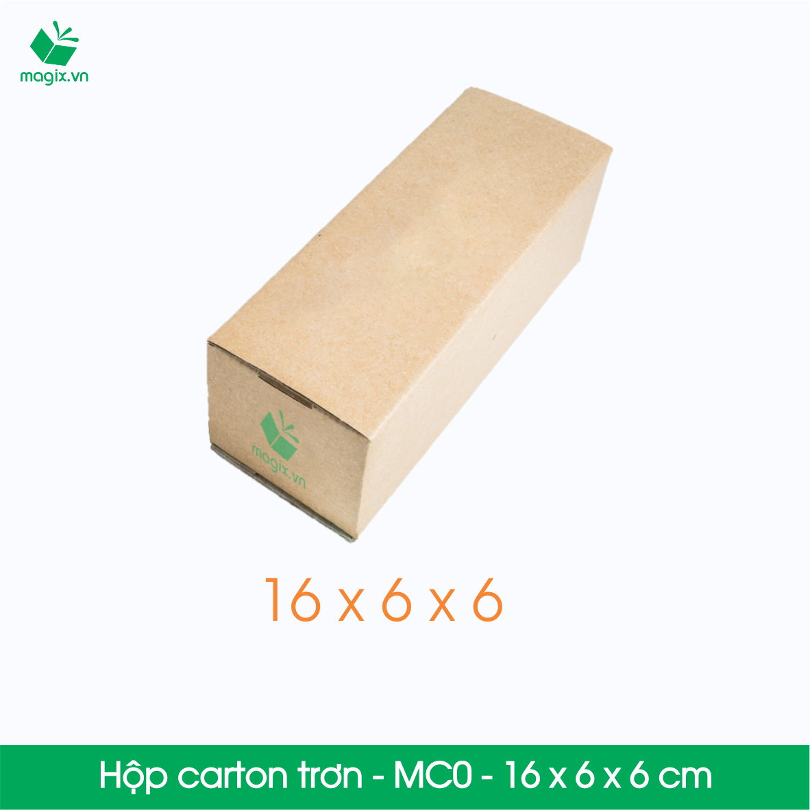 MC0 - 16x6x6 cm - 25 Thùng hộp carton trơn đóng hàng