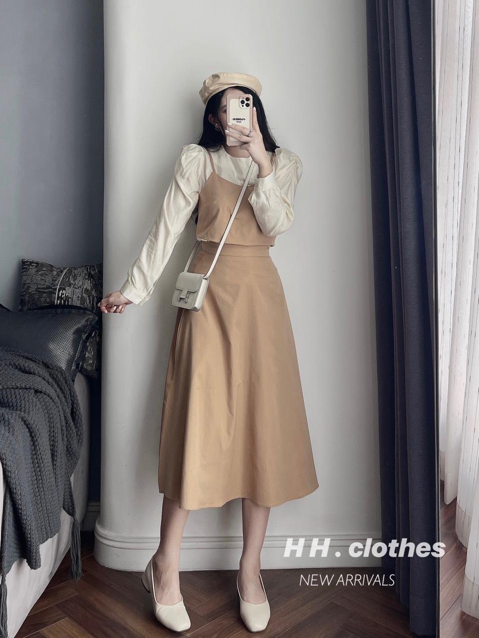 SET ĐI CHƠI, SET 2 MÓN ÁO KIỂU PHỐI KẾT HỢP CHÂN VÁY DÀI CỰC TIỂU THƯ