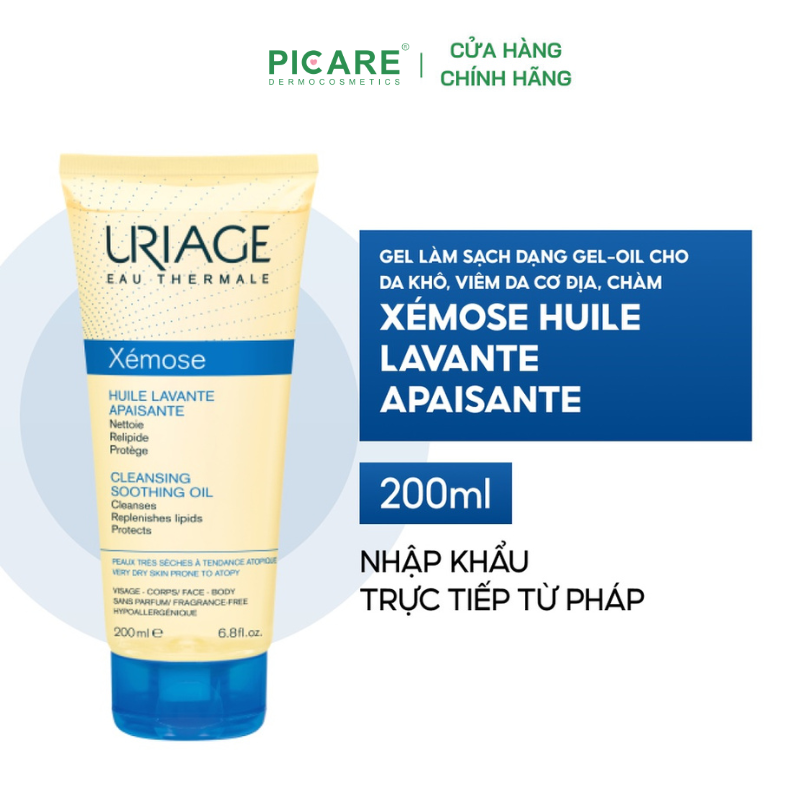 Sữa Tắm Dạng Gel-Oil Dành Cho Da Khô, Da Cơ Địa Uriage Xémose Huile Lavant Apaisante 200ml