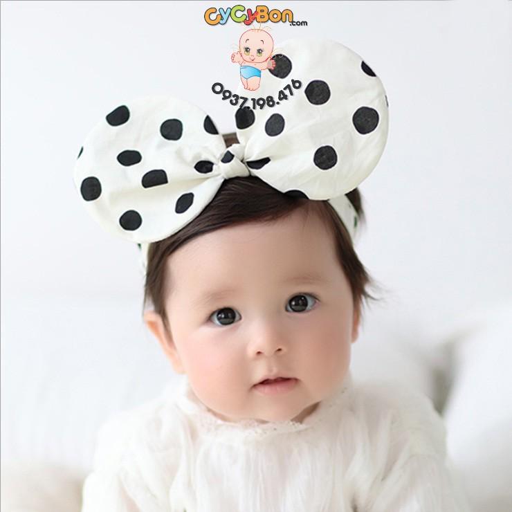 Băng Đô Tai Chuột Mickey Chấm Bi Cho Bé