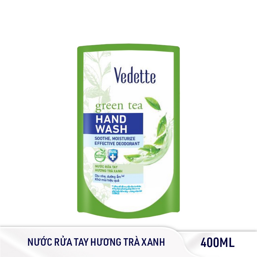 Nước rửa tay Trà xanh Vedette 400ml (dạng túi)