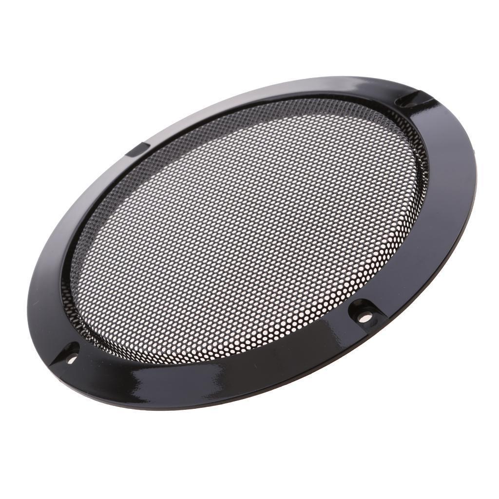 2Pieces 6.5 Inch Speaker Grills Cover Case with 8 pcs Screws for Speaker Mounting Home Audio DIY - 184mm Outer Diameter Black