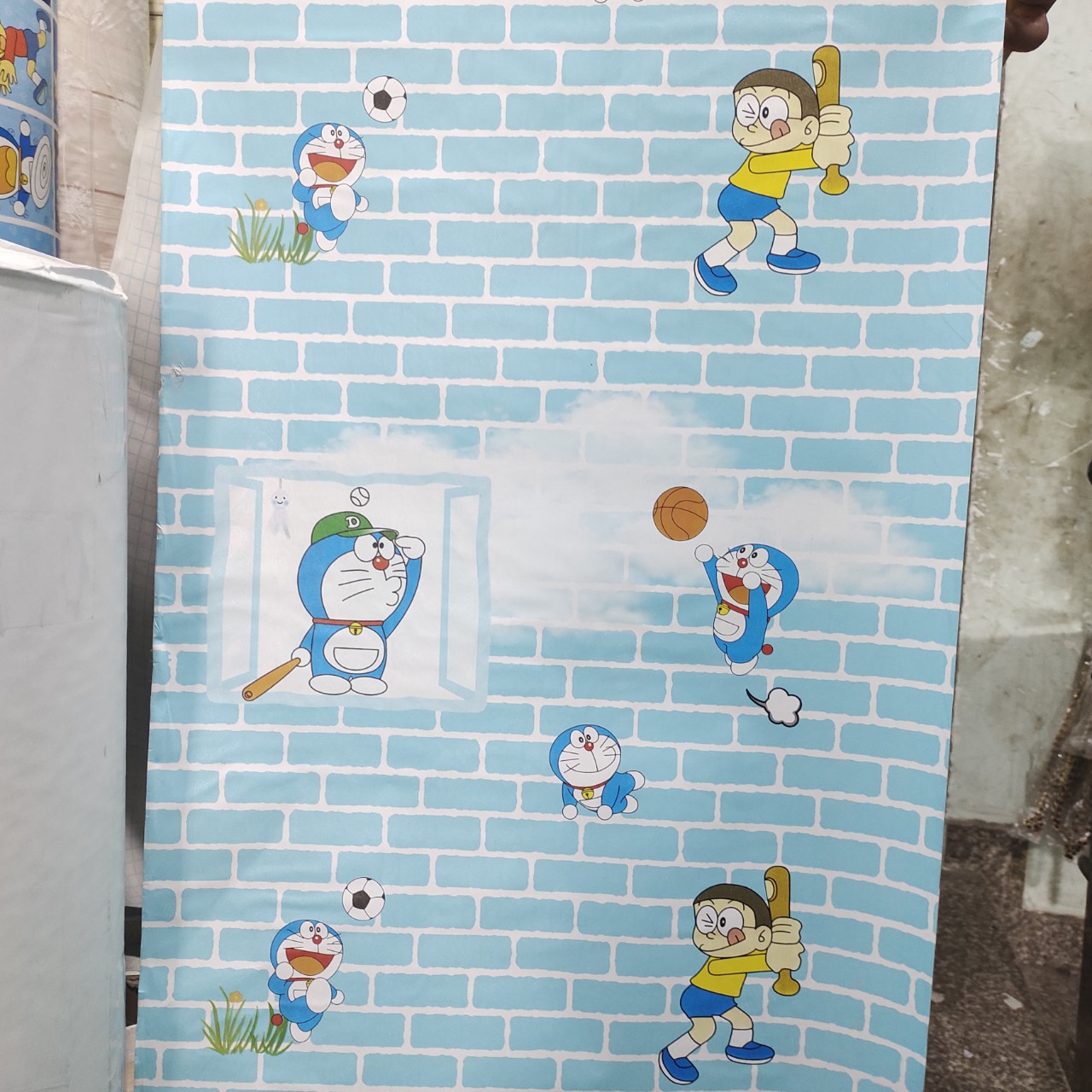 10m Decal giấy dán tường khổ 45cm keo sẵn BST DOREMON MỚI