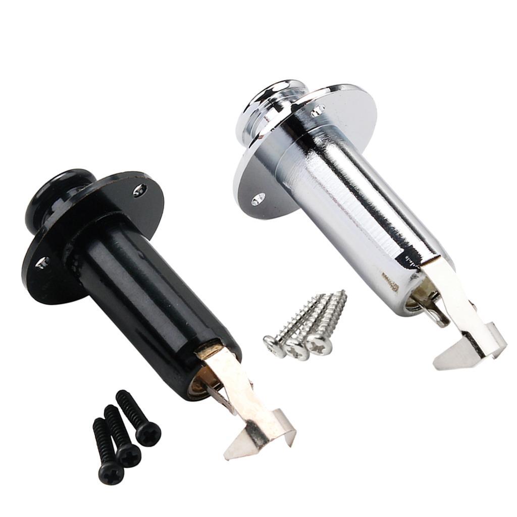 1x Chrome Electric Folk Guitar Stereo Flush Cylinder Output