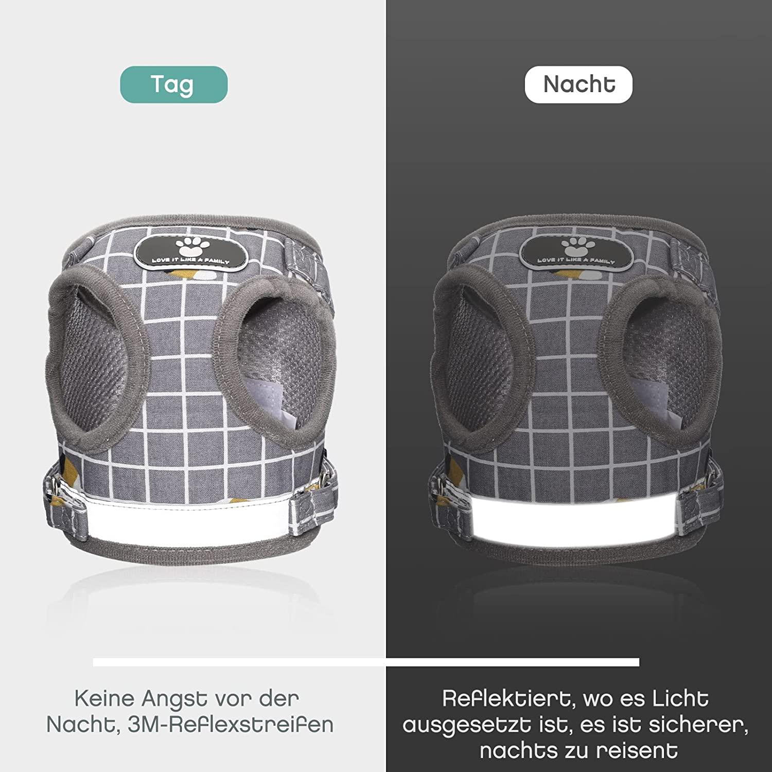 Dây đai chống thoát hiểm cho mèo Dây đai cho chó con có thể điều chỉnh Dây đai cho mèo con có dây xích Dây đai cho chó có áo vest sọc Dây lưới thoáng khí cho mèo Chó nhỏ-M