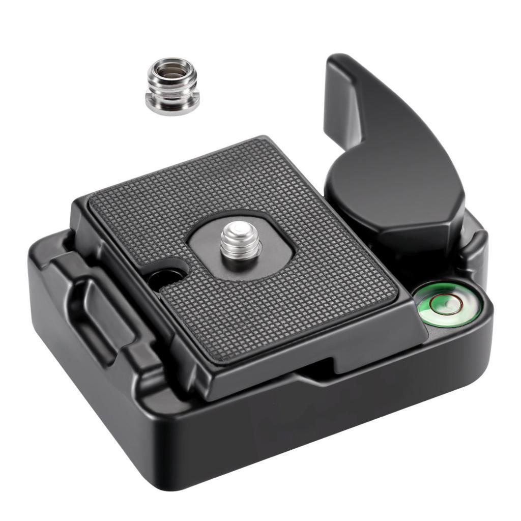 Universal Aluminum Alloy 1/4" Quick Release QR Plate Clamp,for DSLR Camera,with 1/4" to 3/8" Screw Adapter to Mount Tripod Monopod Ballhead