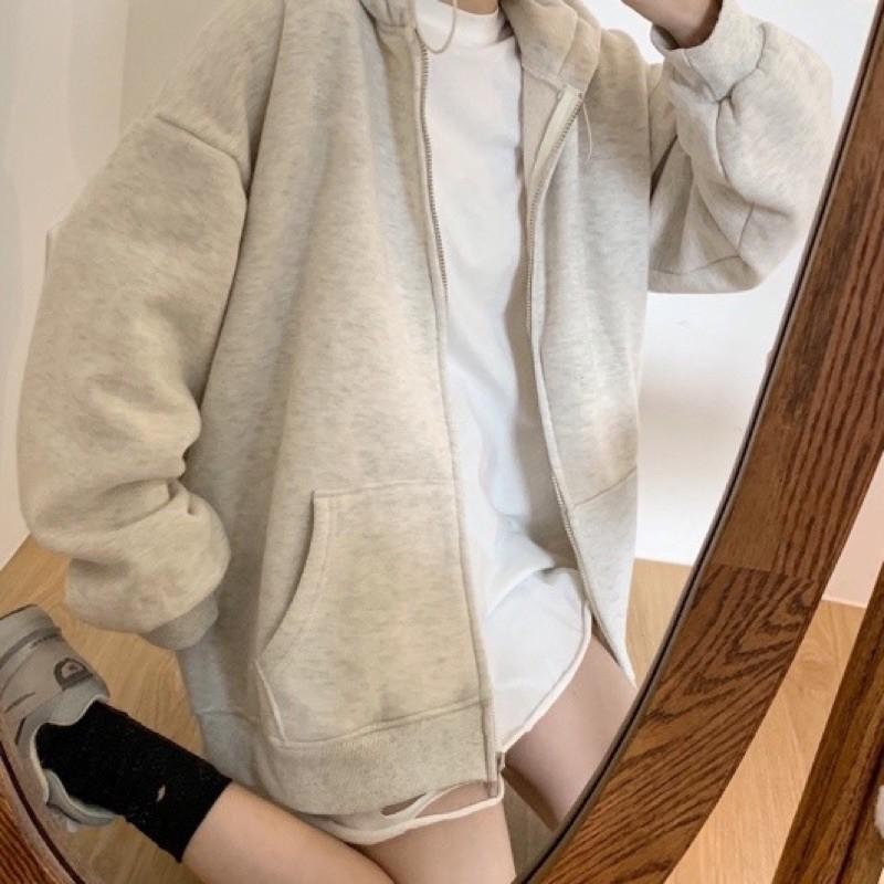 Áo khoác hoodie zip unisex HOMIES dây rút liền mũ có túi