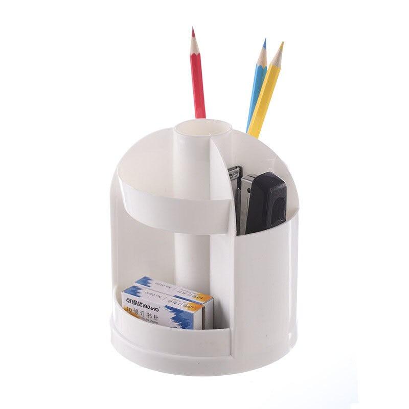 Simple Rotatable Storage Box Desk Organizer Home Office Storage Containers Desk Accessories Plastic Pen Holder Gifts
