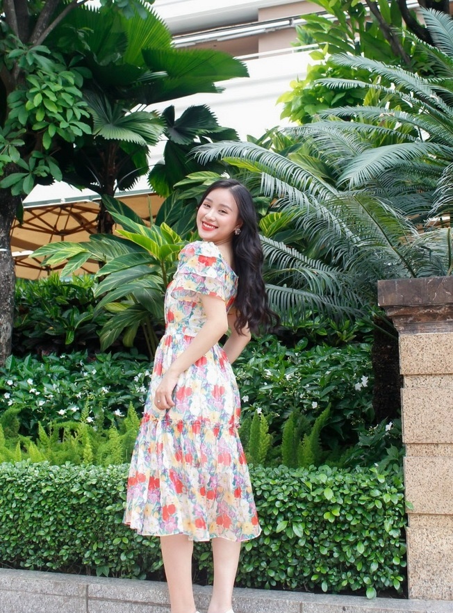Đầm voan xòe tay ngắn maxi đi biển - đi dạo - đi chơi