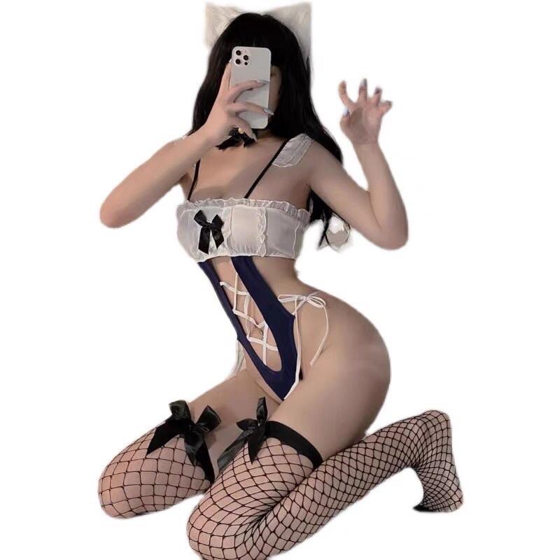 Bodysuit đan dây bụng cosplay học sinh đáng yêu
