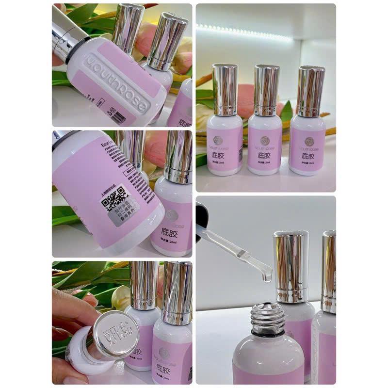 Base Top Cứng Móng Hoa Hồng Youth Rose 20ml Làm Nail Cho Nữ, Sơn Gel Bền Mượt, Độ Bám Cao, Dễ Kéo Mượt Nữ Women
